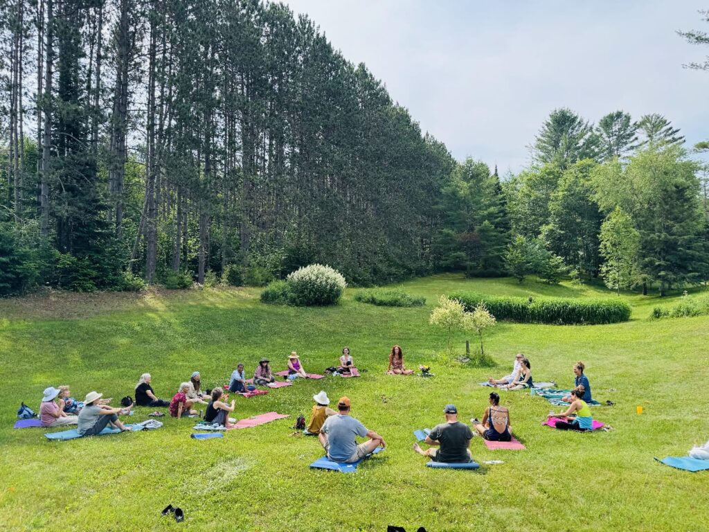 Sitting outside circle