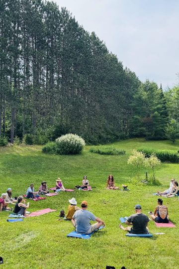 Sitting outside circle